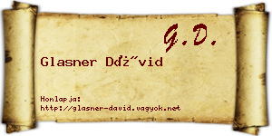 Glasner Dávid névjegykártya